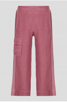 Жіночі рожеві лляні брюки