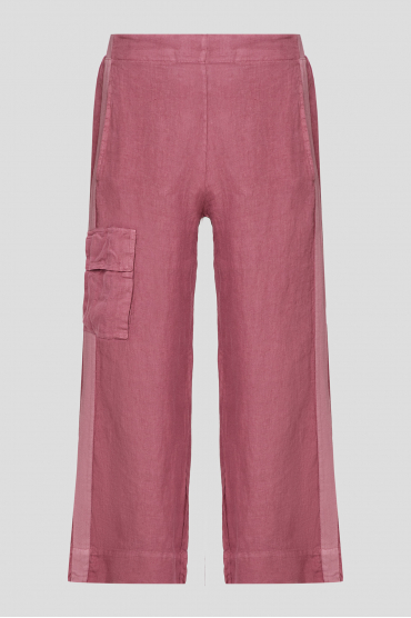 Жіночі рожеві лляні брюки - 1