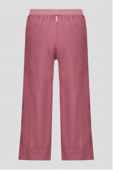 Женские розовые льняные брюки 1
