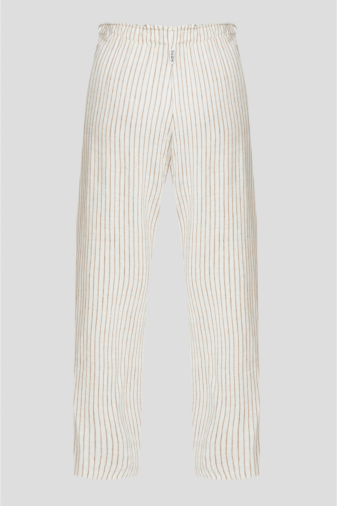 Жіночі білі лляні брюки у смужку - 2