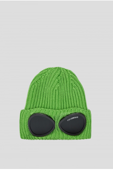 Чоловіча зелена вовняна шапка