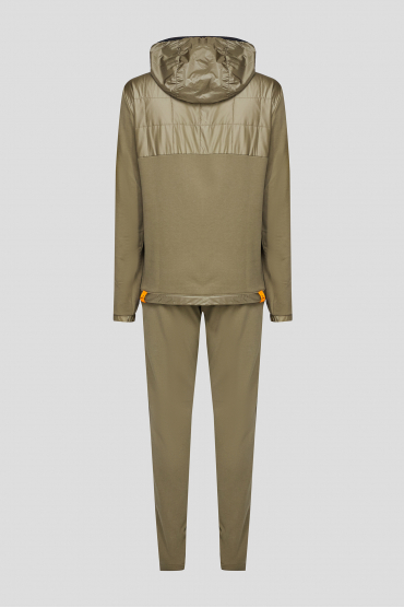 Чоловічий оливковий спортивний костюм (худі, штани) - 2