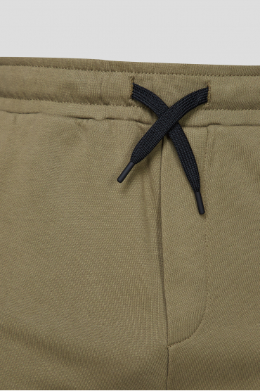 Чоловічий оливковий спортивний костюм (худі, штани) - 4