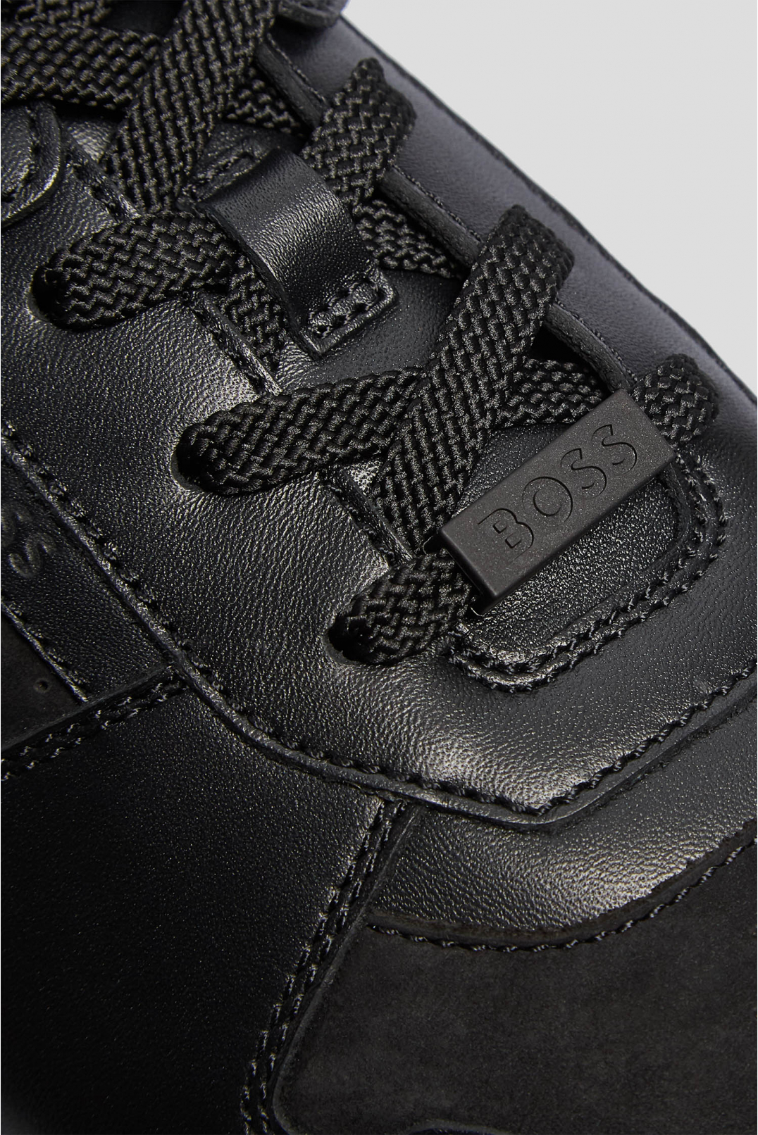 Мужские черные кожаные кроссовки - 5