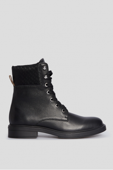 Женские черные кожаные ботинки - 1