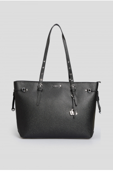 Женская черная кожаная сумка 