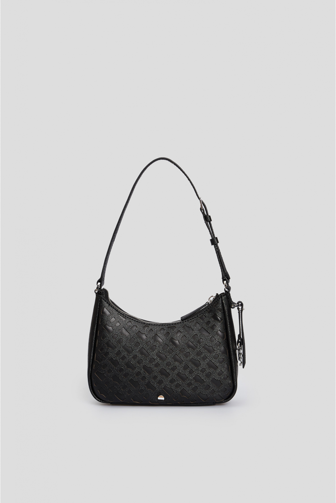 Женская черная кожаная сумка с узором - 3
