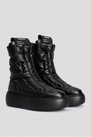 Женские черные кожаные ботинки - 2