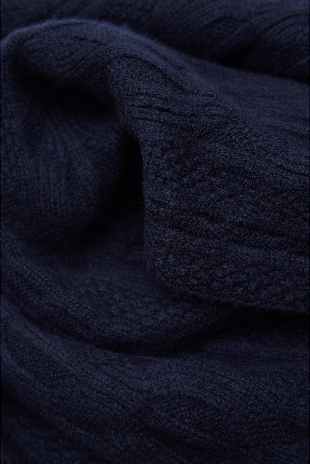 Мужской темно-синий шерстяной шарф - 3
