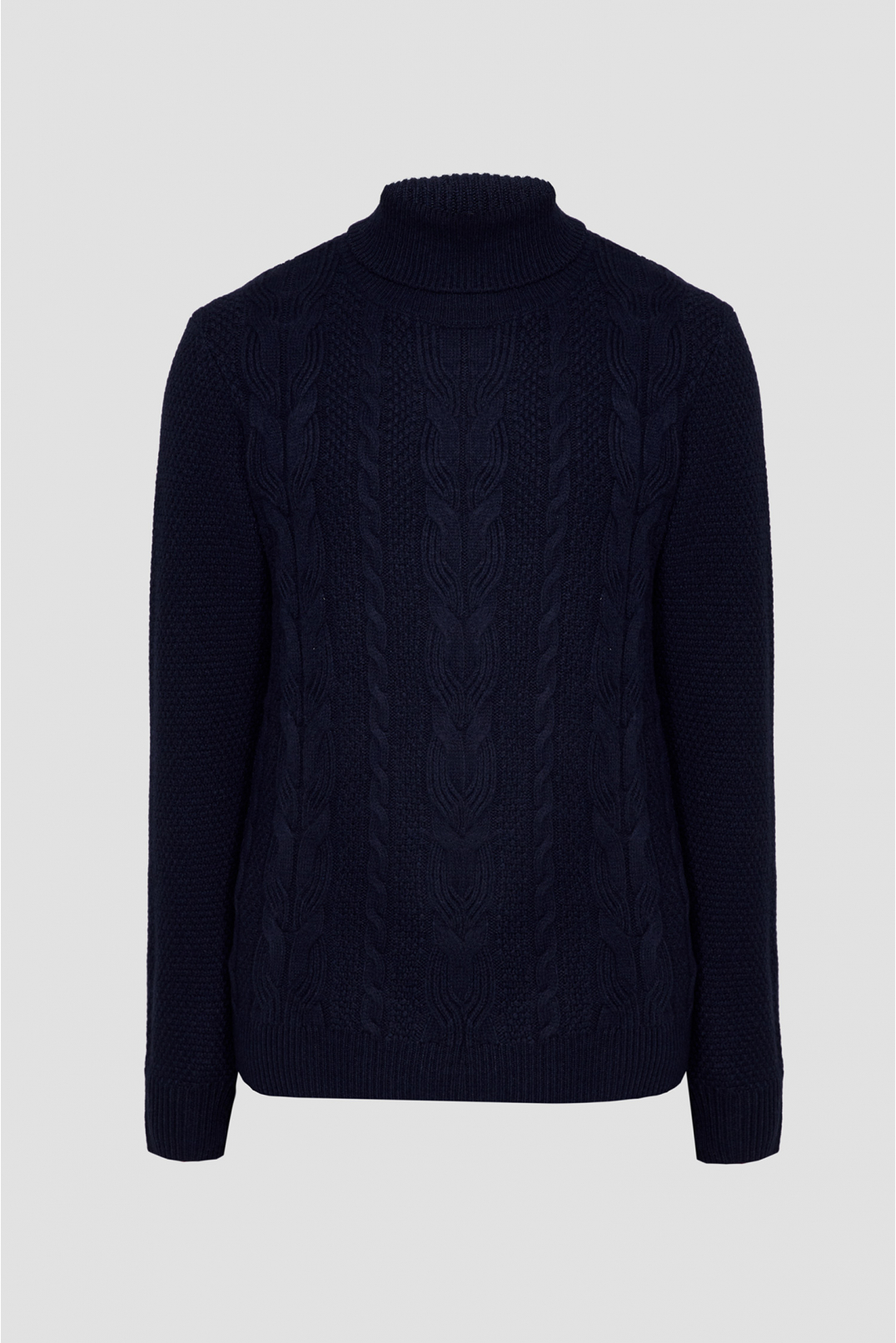Чоловічий темно-синій вовняний светр - 1