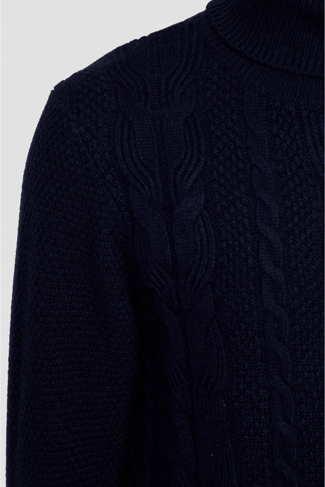 Мужской темно-синий шерстяной свитер - 3