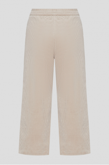 Женские бежевые вельветовые брюки - 2