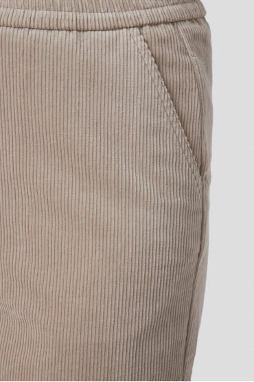 Женские бежевые вельветовые брюки - 3