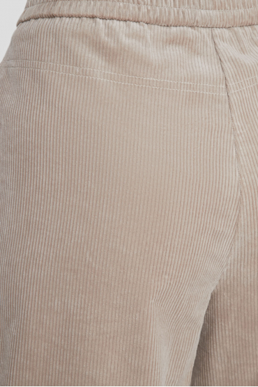 Женские бежевые вельветовые брюки - 4