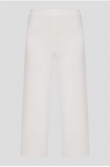Жіночі білі вовняні брюки