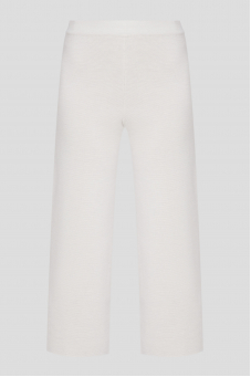 Жіночі білі вовняні брюки