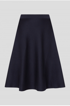 Женская темно-синяя шерстяная юбка