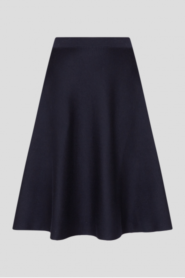 Женская темно-синяя шерстяная юбка - 1