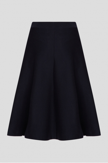 Женская темно-синяя шерстяная юбка - 2