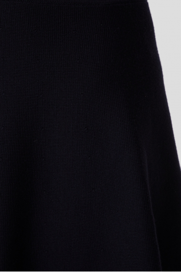 Женская темно-синяя шерстяная юбка - 3