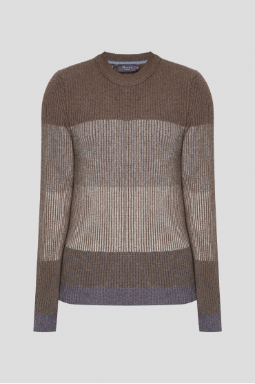 Чоловічий коричневий вовняний светр - 1