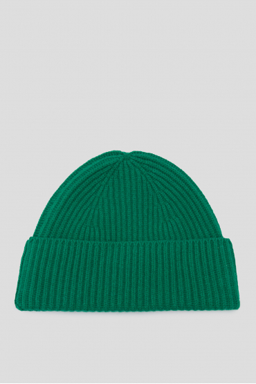 Женская зеленая шерстяная шапка - 2