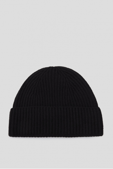 Женская черная шерстяная шапка - 1