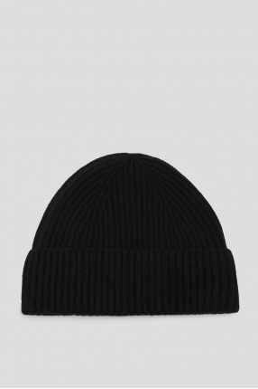 Женская черная шерстяная шапка 1