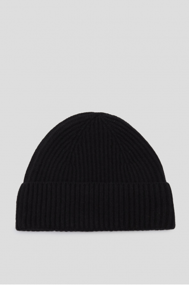 Женская черная шерстяная шапка - 2