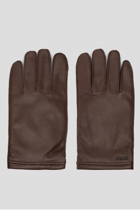 Мужские темно-коричневые кожаные перчатки