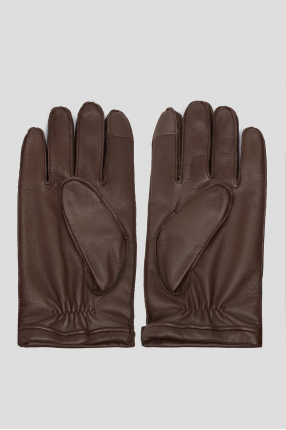 Мужские темно-коричневые кожаные перчатки 1