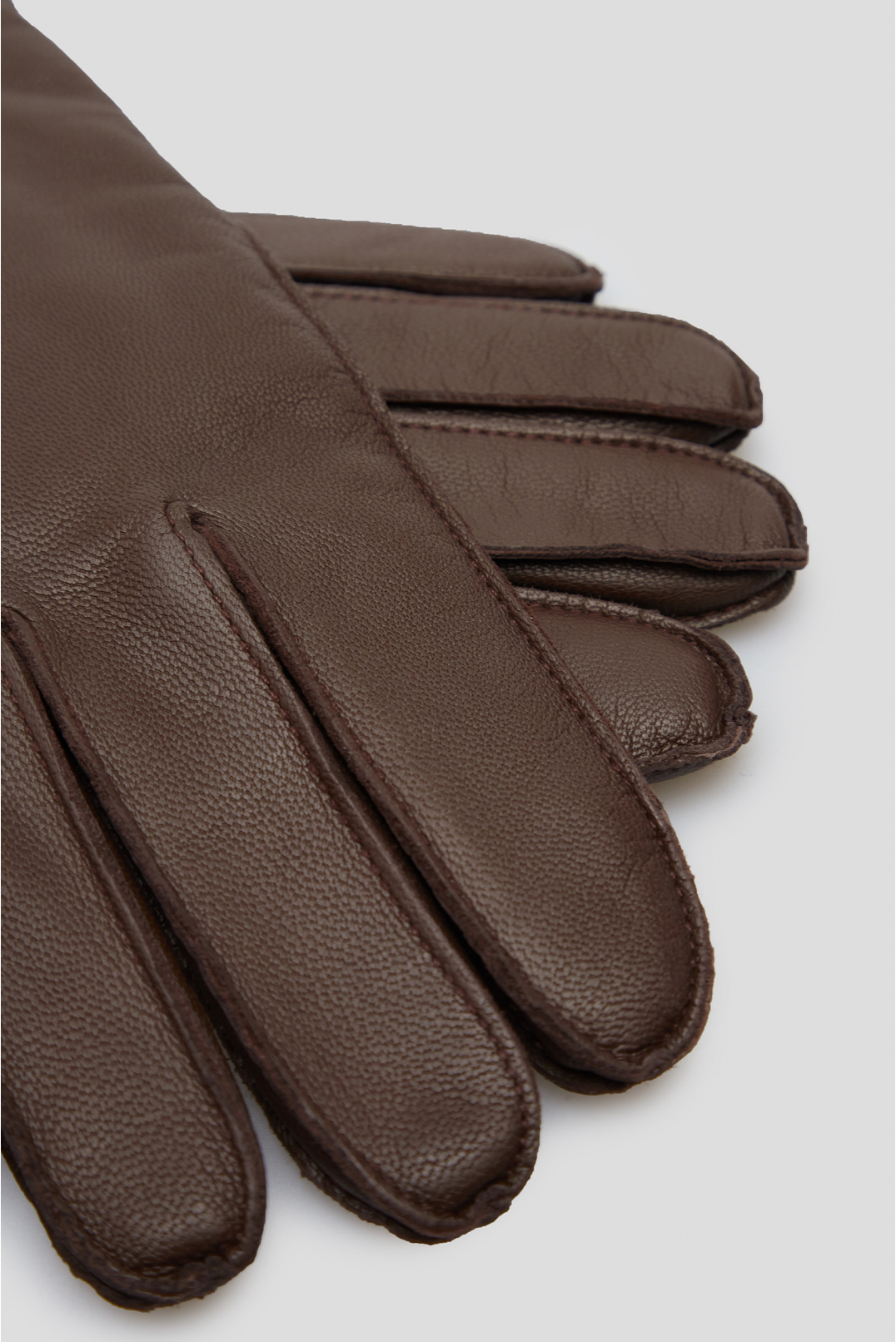 Мужские темно-коричневые кожаные перчатки - 3