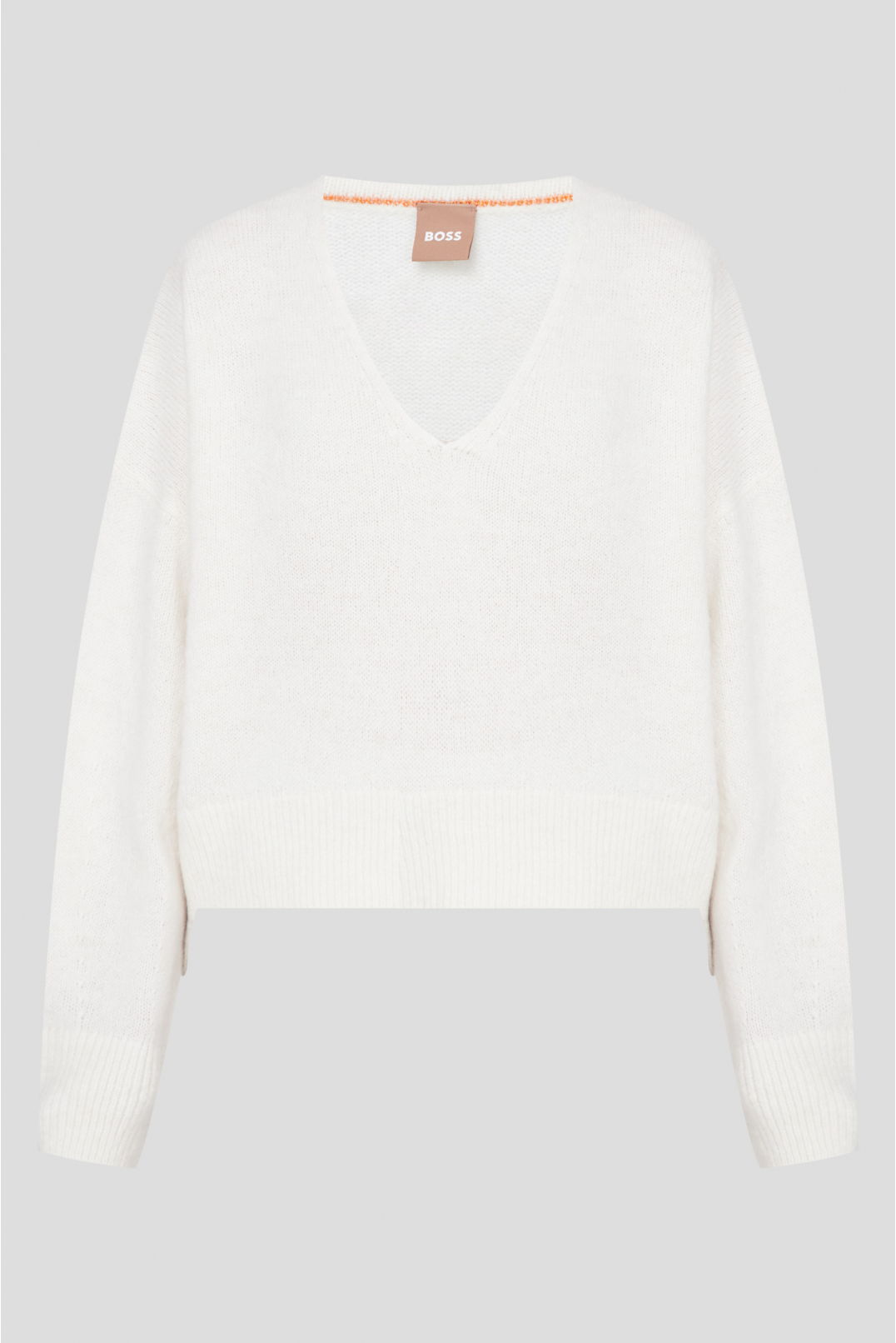 Жіночий білий вовняний пуловер - 1