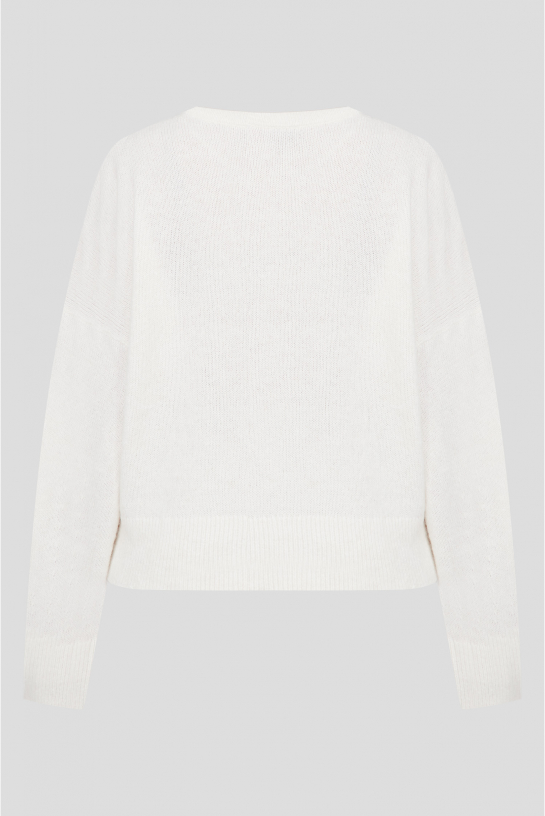 Жіночий білий вовняний пуловер - 2
