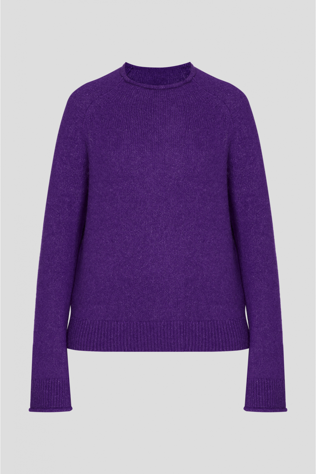 Жіночий фіолетовий вовняний светр - 1