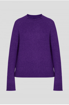 Женский фиолетовый шерстяной свитер