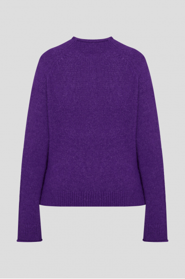 Жіночий фіолетовий вовняний светр - 2