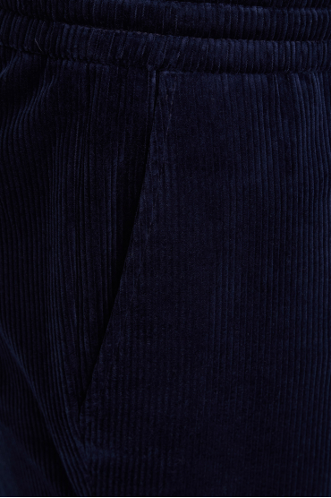 Мужские темно-синие вельветовые брюки - 3