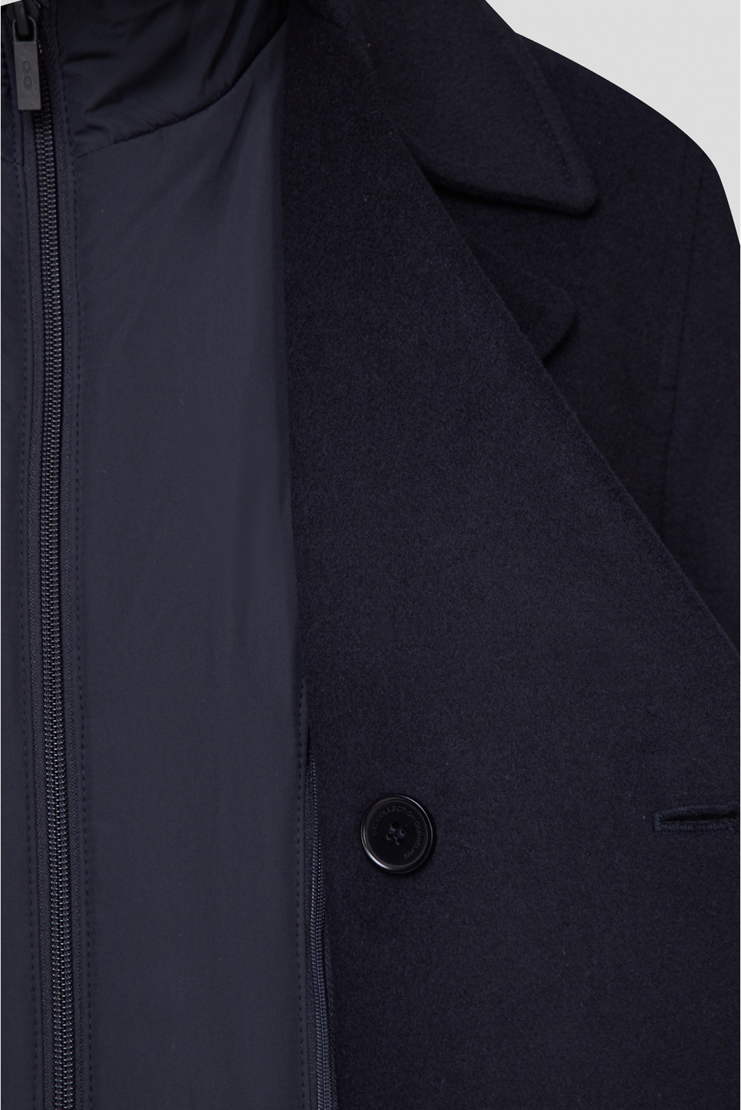 Мужское черное шерстяное пальто - 4
