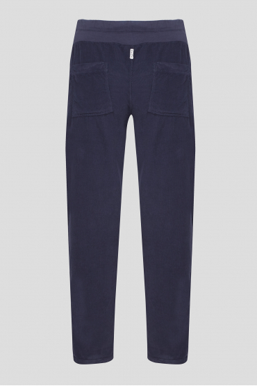 Женские темно-синие вельветовые брюки - 2