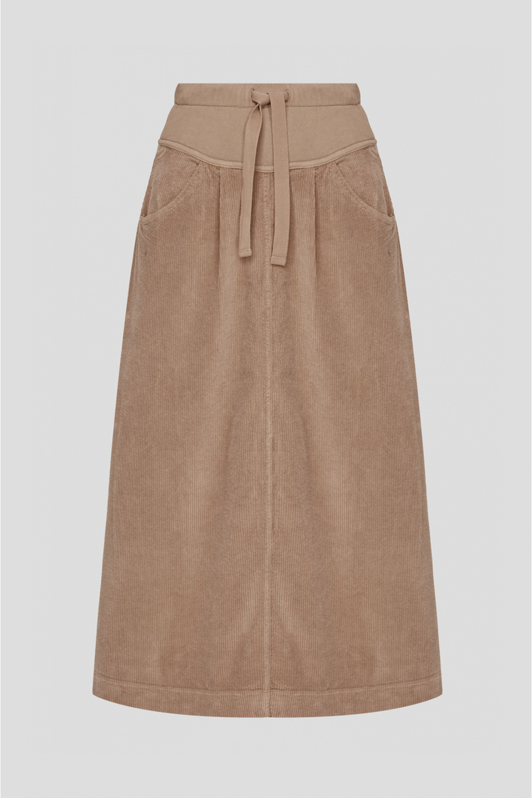 Женская коричневая вельветовая юбка - 1