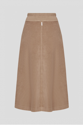 Женская коричневая вельветовая юбка 1