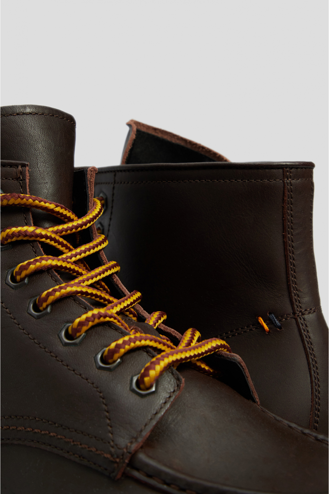 Мужские темно-коричневые кожаные ботинки - 5