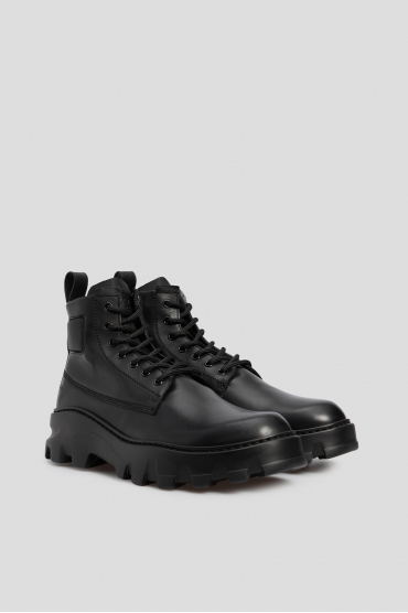 Мужские черные кожаные ботинки - 2