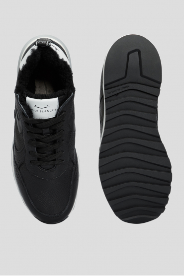 Чоловічі чорні шкіряні кросівки  - 4