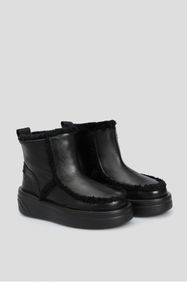 Женские черные кожаные ботинки - 2