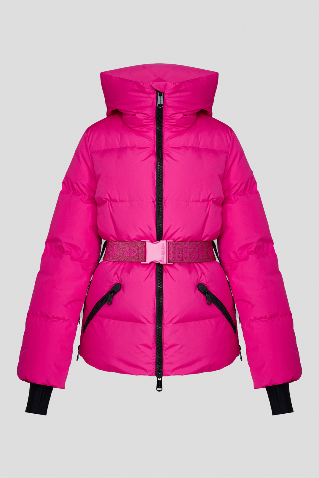 Женский розовый лыжный пуховик - 1