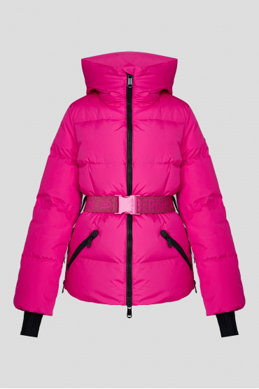 Женский розовый лыжный пуховик - 1