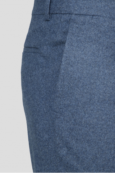 Мужские синие шерстяные брюки - 3