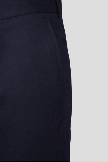 Мужские темно-синие шерстяные брюки - 4
